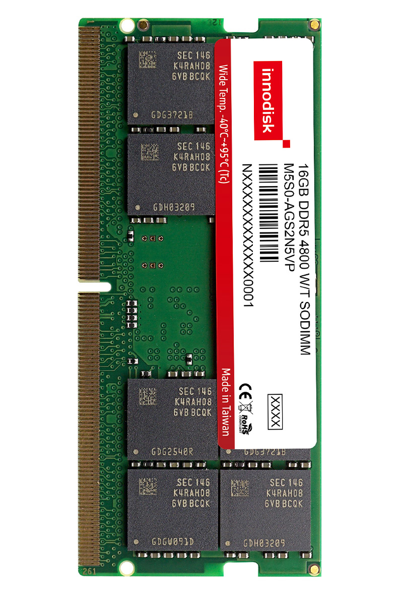 Innodisk M5S0-AGS2N5VP (16GB DIMM SO-DDR-5 DDR V, Industrial, <b>-40 bis 85C</b>)