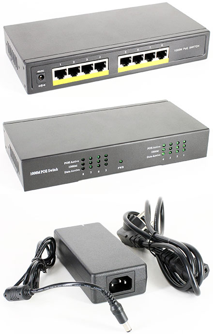 POE Gigabit Switch (8x POE IEEE802.3af/at, 120W)